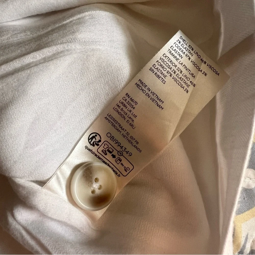 Anthropologie Sleeveless Square Neck Linen Button Wrap Midi Dress, XS - Picture 9 of 14